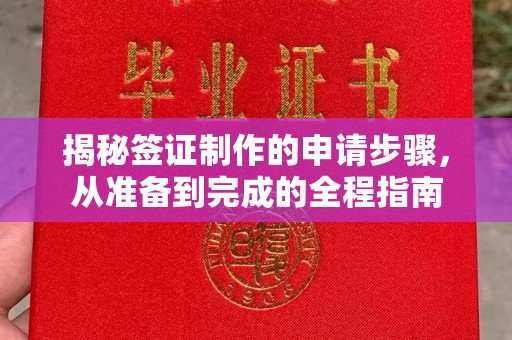 点军揭秘签证制作的申请步骤，从准备到完成的全程指南